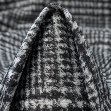 Jersey, Wool Blend, Brushed, Raven Black&Mirage Gray