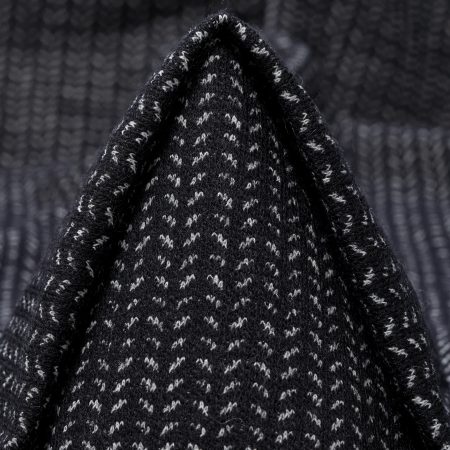 Jersey, Wool Blend, Micro Design, Raven Black&Brilliant White