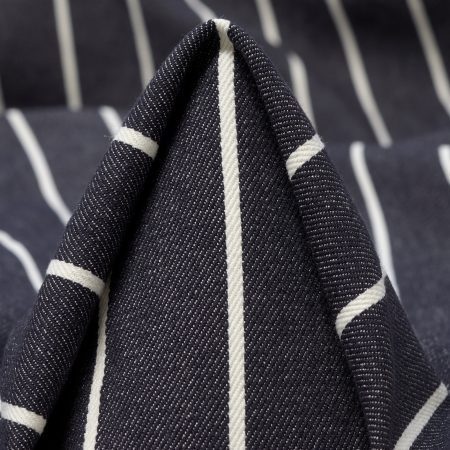 Twill, Cotton, Stripes, Caviar&Lucent White