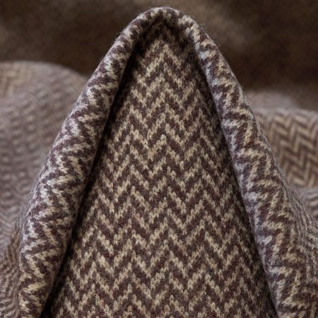 Jersey, Wool, Herringbone, Cocoa&Silver Cloud