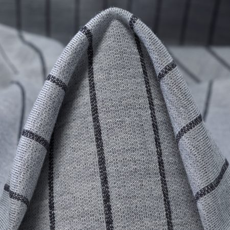 Jersey, Wool Blend, Stripes, Anthracite&Ghost Gray