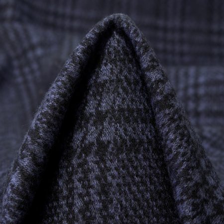 Jersey, Viscose, Check, Blue Indigo&Raven Black