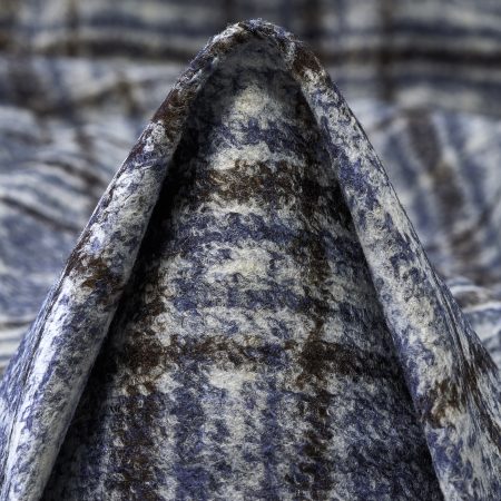 Jersey, Boiled Wool, Check, Skipper Blue&Chocolate Brown