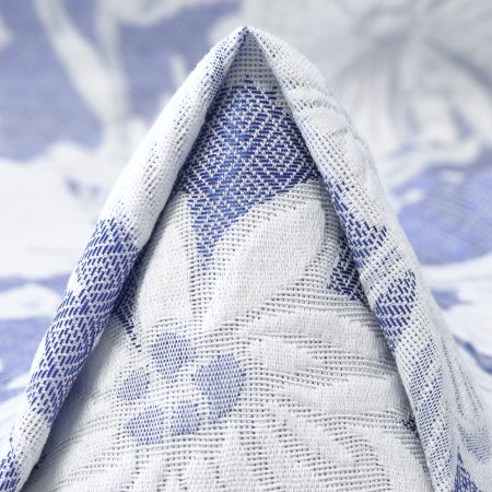 Jacquard, Cotton Blend, Floral, Colony Blue&Brilliant White