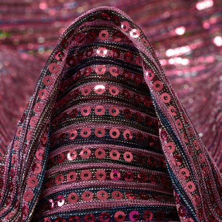 Jersey, Sequin, Embroidered, Deep Sea Coral