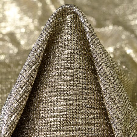 Jersey, Metallic, Elastic, Red Gold