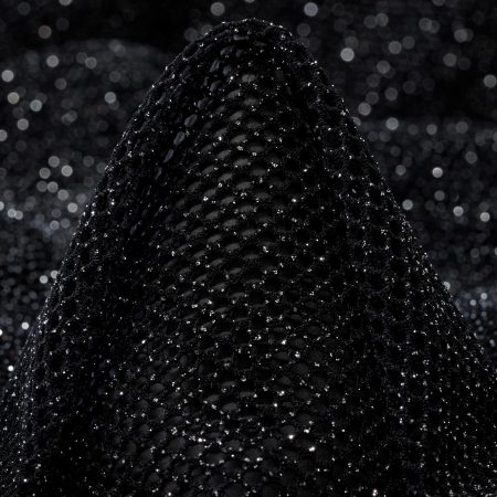 Net, Shimmering, Metallic, Raven Black&Silver