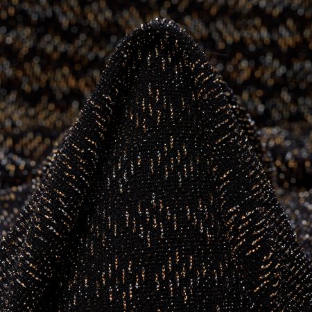 Jersey, Printed, Shimmering, Raven Black&Red Gold