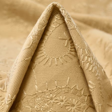 Canvas, Cotton, Embroidered, Irish Cream