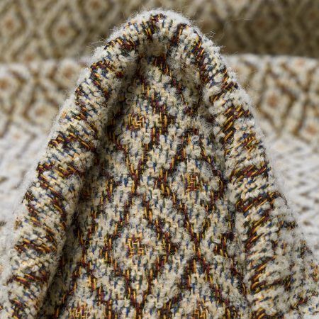 Jacquard, Cotton Blend, Geometric Design, Oyster Mushroom