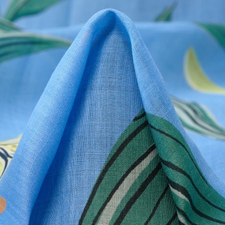 Ramie, Printed, Floral, Dutch Canal&Tender Yellow