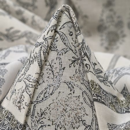 Batiste, Cotton, Printed, Vaporous Gray&Raven Black