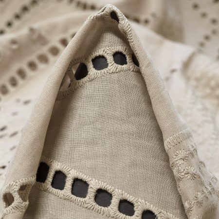 Poplin, Cotton, Embroidered, Silver Birch