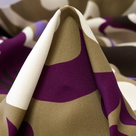 Crêpe De Chine, Viscose, Printed, Purple Potion&Lavender