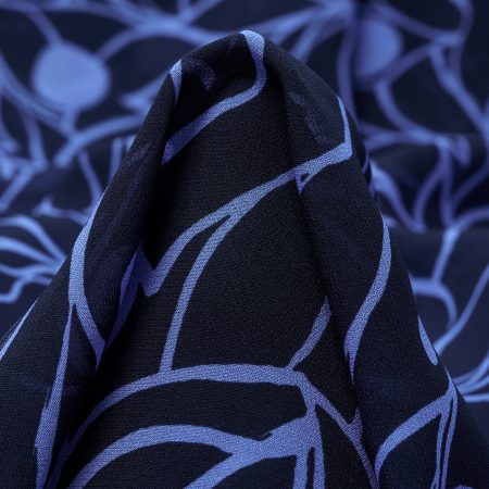Chiffon, Viscose, Printed, Cornflower Blue&Parisian Night