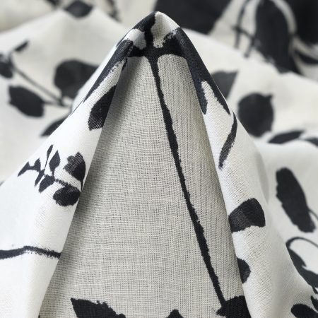 Batiste, Cotton, Floral, Lucent White&Jet Black