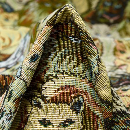 Jacquard, Cotton, Olive Gray&Sea Mist