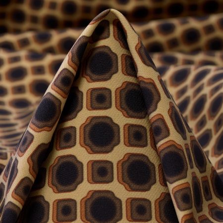 Techno Stretch, Printed, Elastic, Mojave Desert&Raven Black