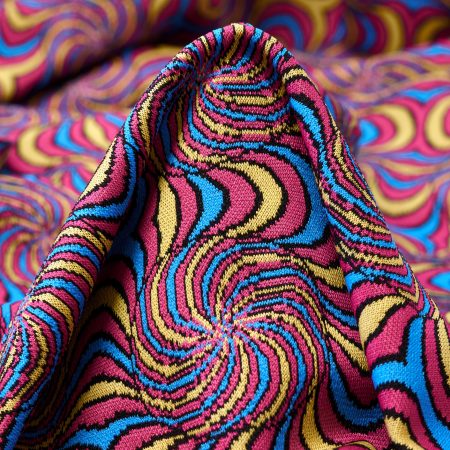 Jersey, Jacquard, Elastic, French Blue&Magenta