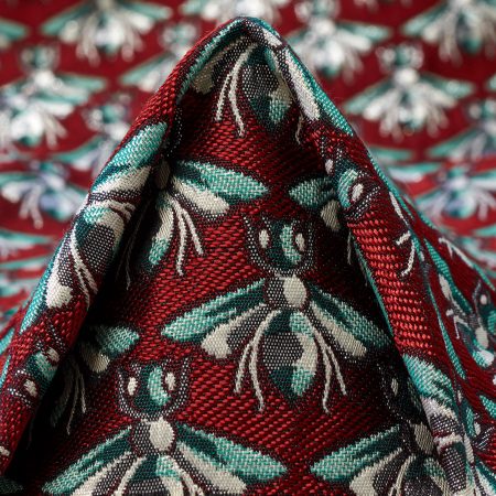 Jacquard, Cotton Blend, Shimmering, Savvy Red&Silver