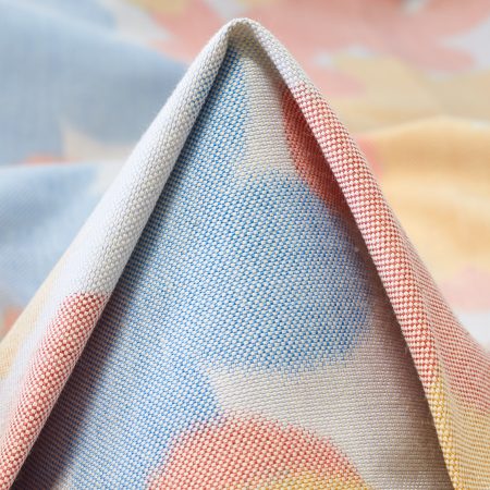 Jacquard, Chiné, Floral, Illusion Blue&Shell Pink