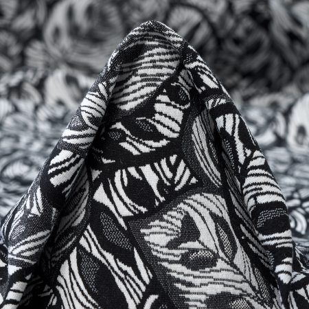 Jacquard, Cotton, Elastic, Lucent White&Raven Black