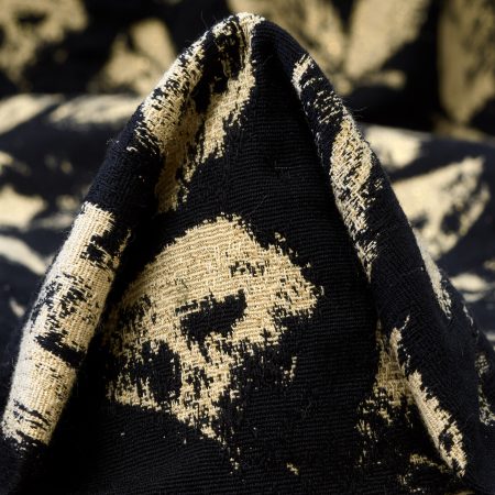 Jacquard, Cotton, Lurex, Frosted Almond&Raven Black