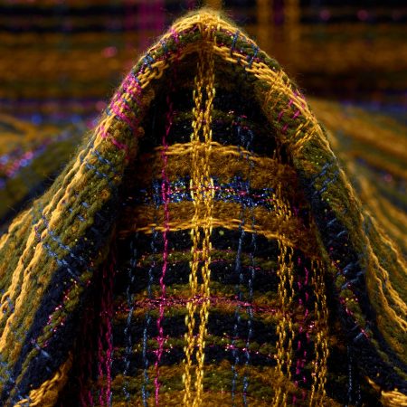 Jacquard, Viscose Blend, Lurex, Banana Cream&Magenta