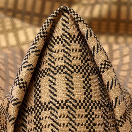 Jacquard, Cotton, Lurex, Frosted Almond&Raven Black