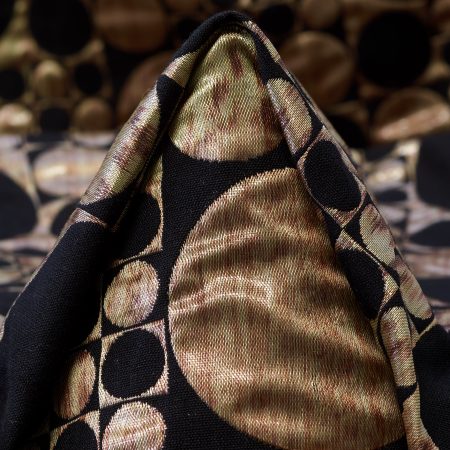 Jacquard, Cotton Blend, Almond Buff&Raven Black