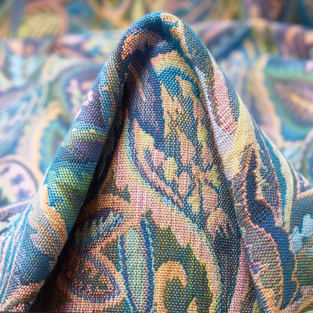Jacquard, Cotton Blend, Elastic, Aqua&Rosewater