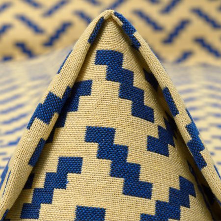 Jacquard, Cotton, Geometric Design, Biscotti&Strong Blue