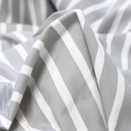 Poplin, Cotton Elastic, Stripes, Brilliant White&Florida Keys