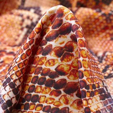 Voile, Viscose, Printed, Mocca&Desert Sun