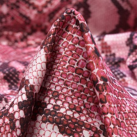 Viscose, Printed, Animal, Fuchsia Pink