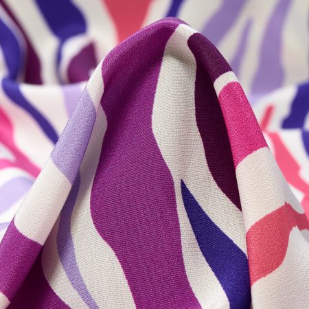 Crêpe, Silk, Printed, Atomic Blue&Strawberry Moon