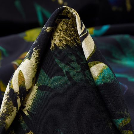 Crêpe, Silk, Printed, Tropical Green&Honey