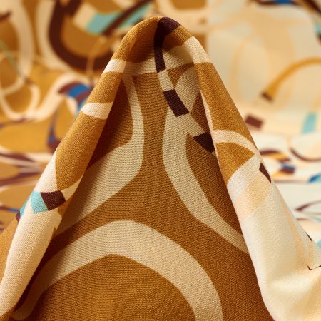 Crêpe, Silk, Printed, Desert Sun&Turquoise