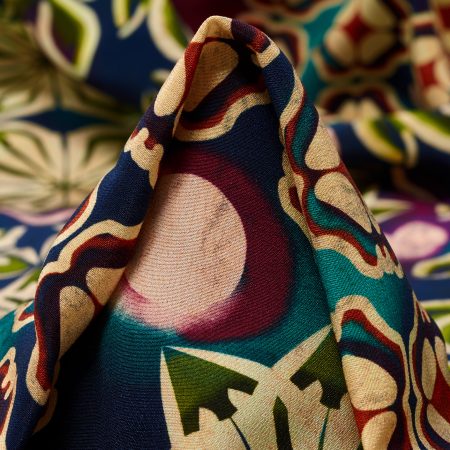 Crêpe, Silk, Printed, Spectra Green&Minced Herb