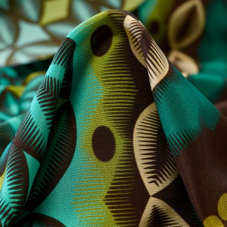 Crêpe, Silk, Printed, Electric Green&Citronelle