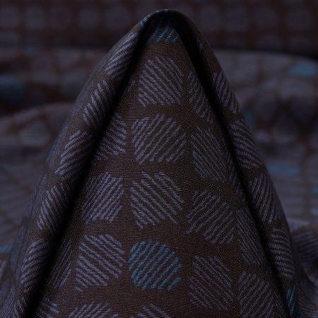 Silk, Printed, Jet Black&Crown Blue