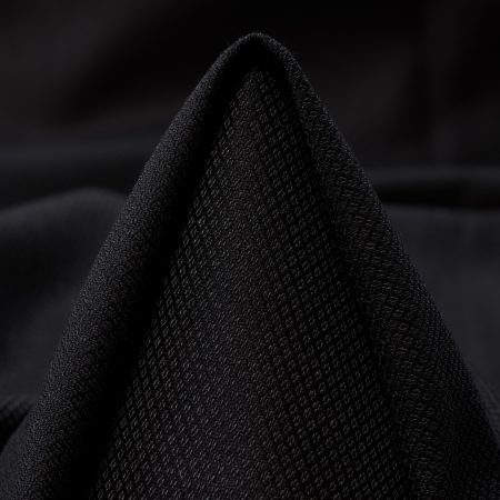 Piqué, Cotton, Wool Blend, Raven Black